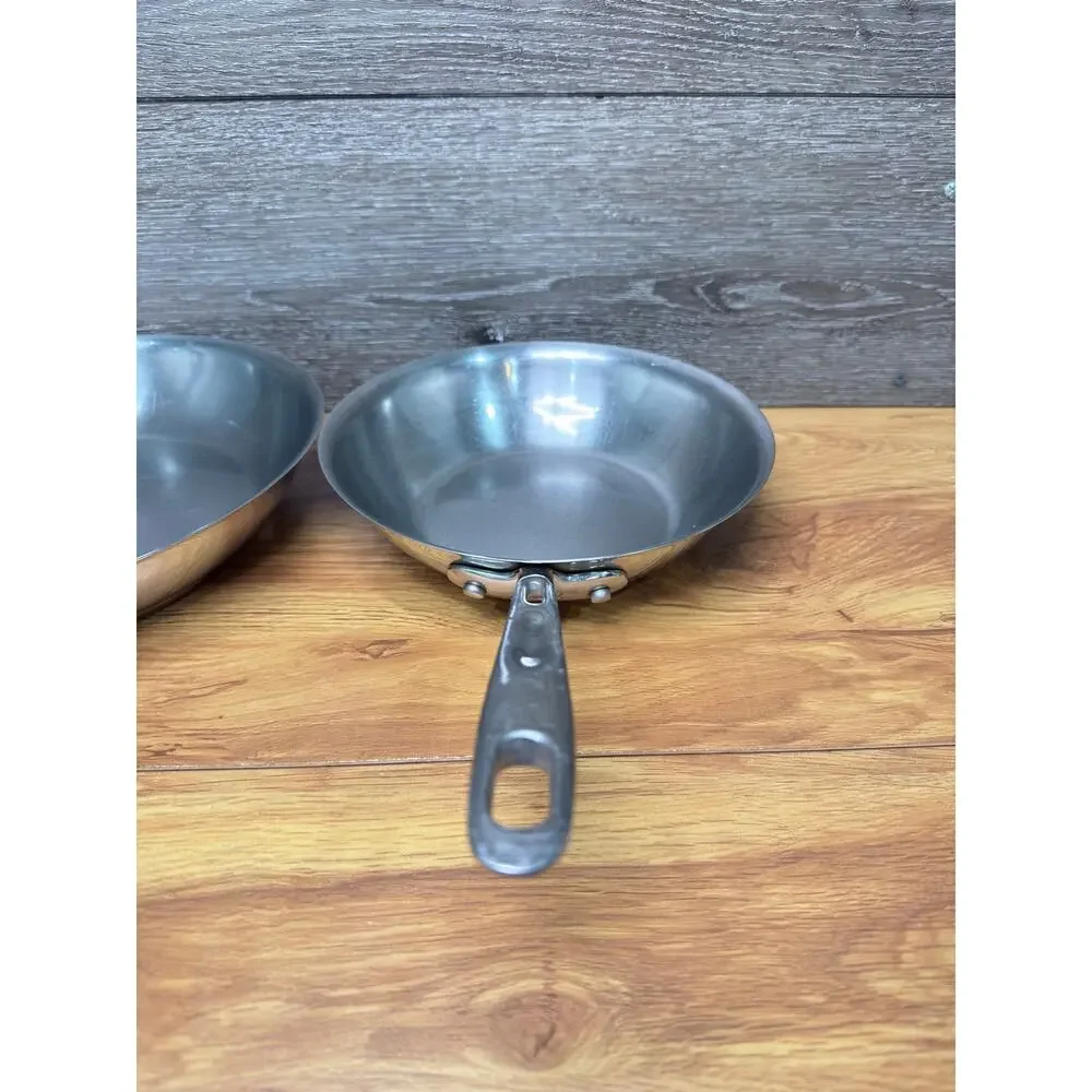 Emeril By All Clad 10 in & 8 in Copper Core Stainless Steel Fry Pan Skillet~2 Pc